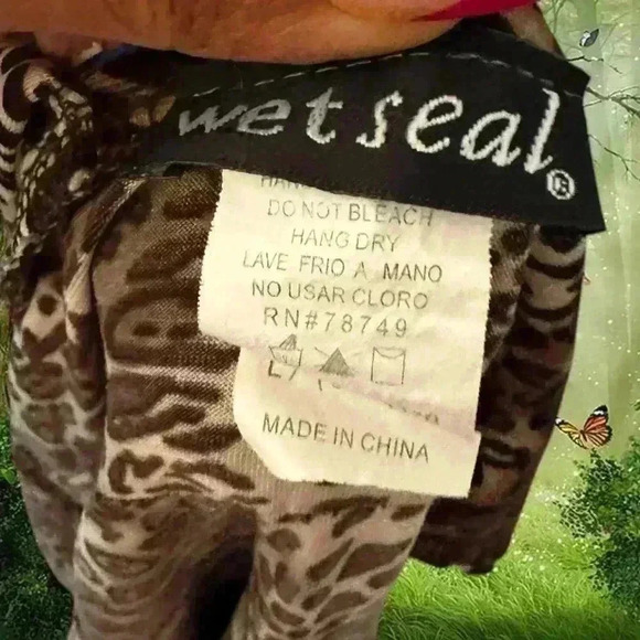 Y2k 90s Cheetah Print Bodycon Mini Dress Size L By Wet Seal - Picture 7 of 7